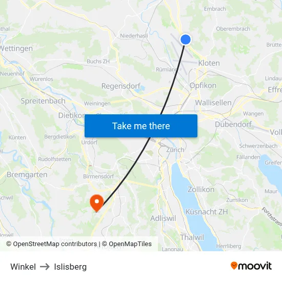 Winkel to Islisberg map