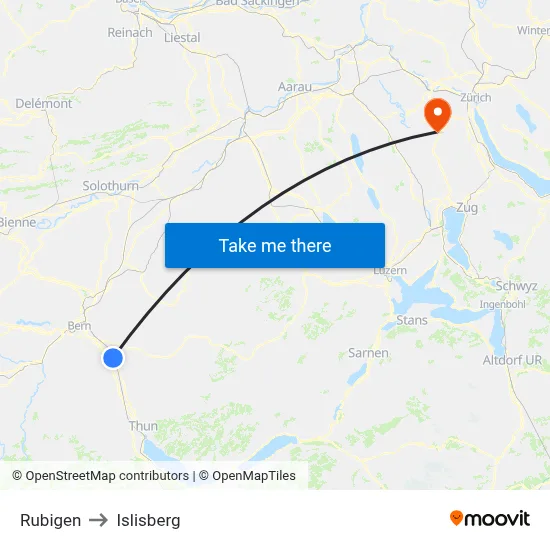 Rubigen to Islisberg map