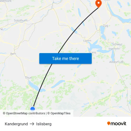 Kandergrund to Islisberg map