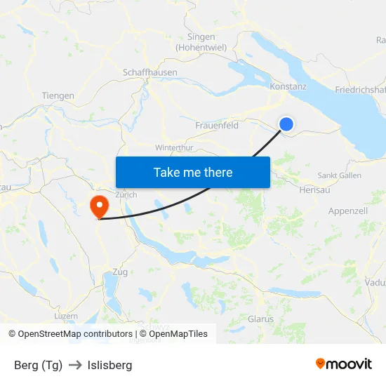 Berg (Tg) to Islisberg map