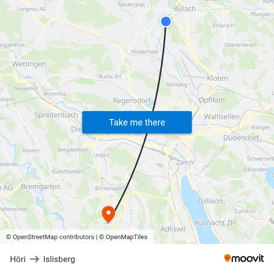 Höri to Islisberg map