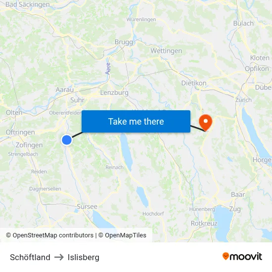 Schöftland to Islisberg map