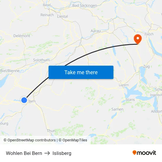 Wohlen Bei Bern to Islisberg map