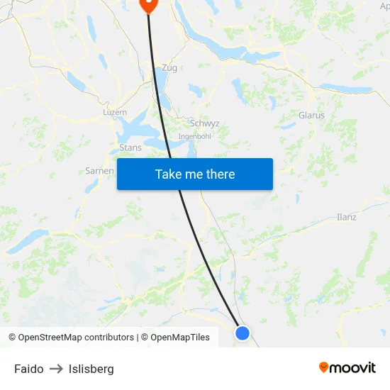 Faido to Islisberg map