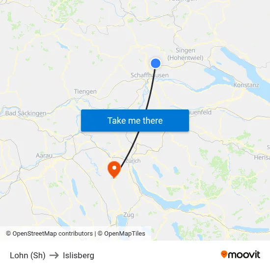 Lohn (Sh) to Islisberg map