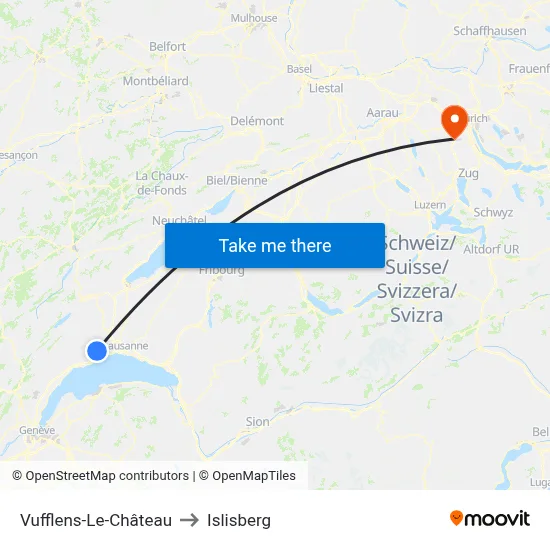 Vufflens-Le-Château to Islisberg map
