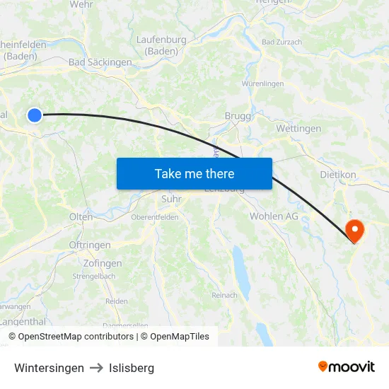 Wintersingen to Islisberg map