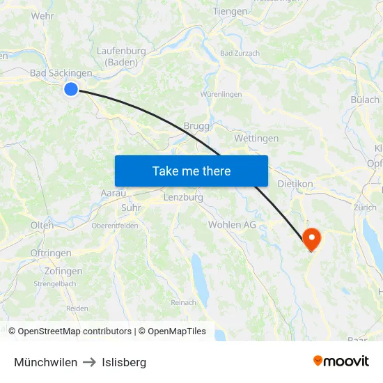 Münchwilen to Islisberg map