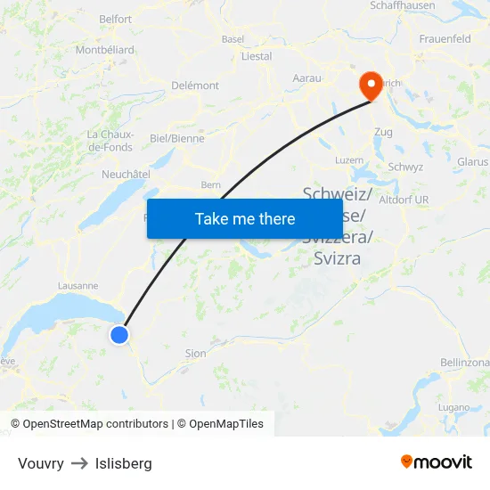Vouvry to Islisberg map
