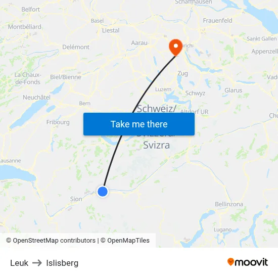 Leuk to Islisberg map