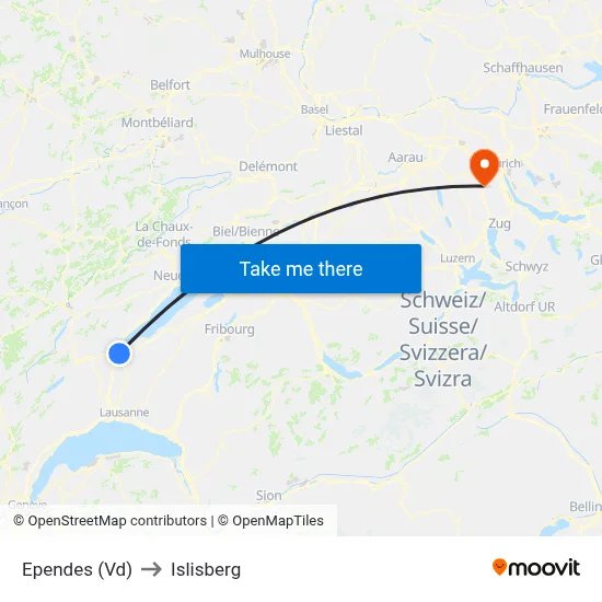 Ependes (Vd) to Islisberg map