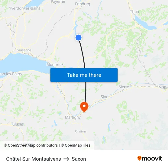 Châtel-Sur-Montsalvens to Saxon map