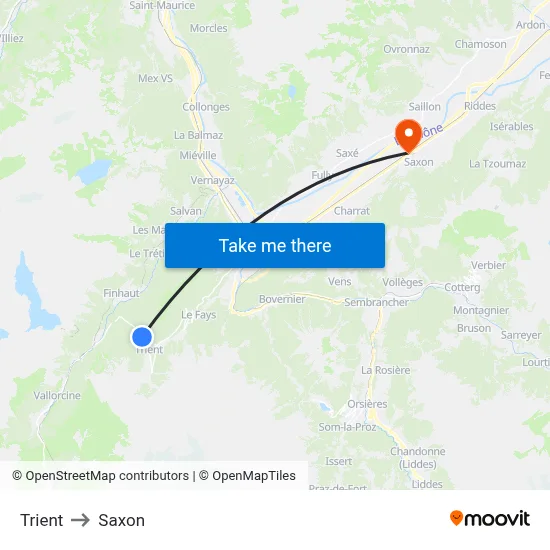 Trient to Saxon map