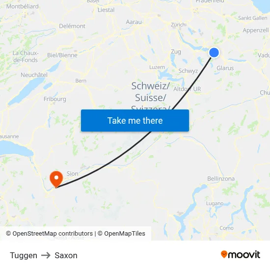 Tuggen to Saxon map