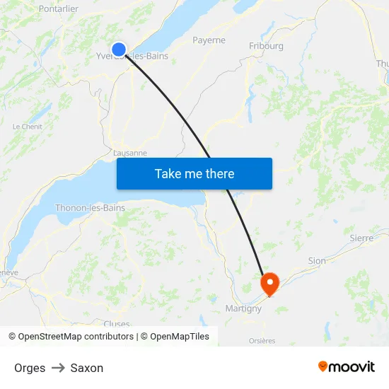 Orges to Saxon map