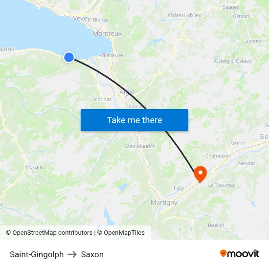 Saint-Gingolph to Saxon map