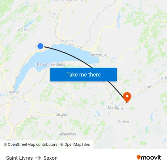 Saint-Livres to Saxon map