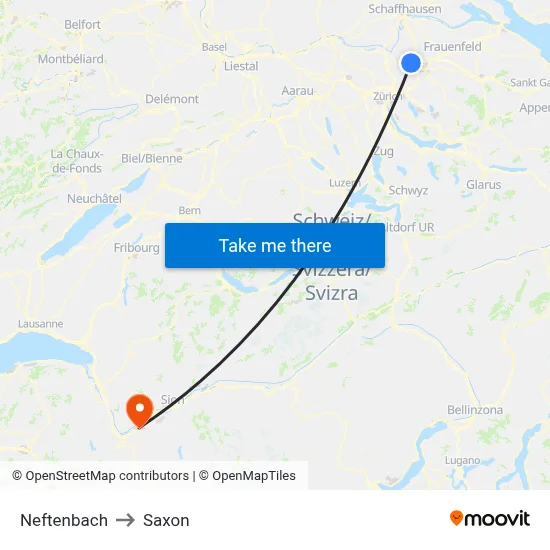Neftenbach to Saxon map
