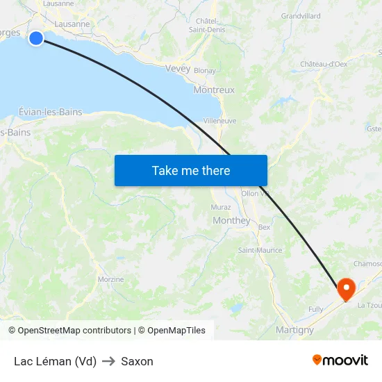 Lac Léman (Vd) to Saxon map