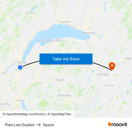 Plan-Les-Ouates to Saxon map