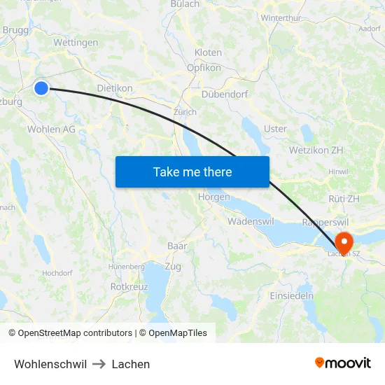 Wohlenschwil to Lachen map