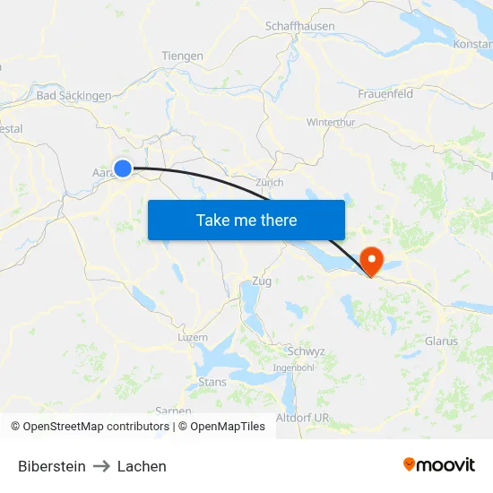 Biberstein to Lachen map
