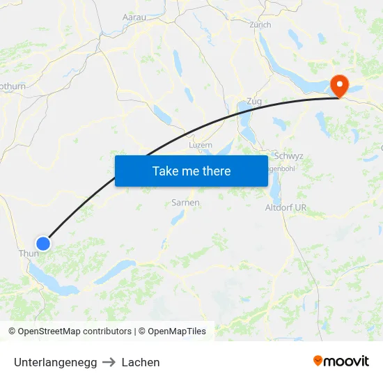 Unterlangenegg to Lachen map