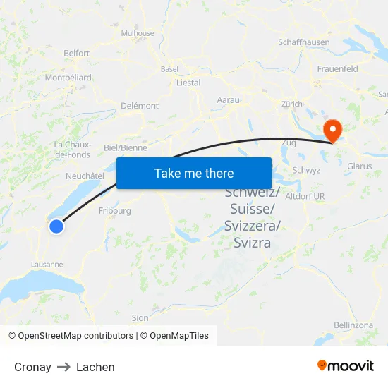 Cronay to Lachen map