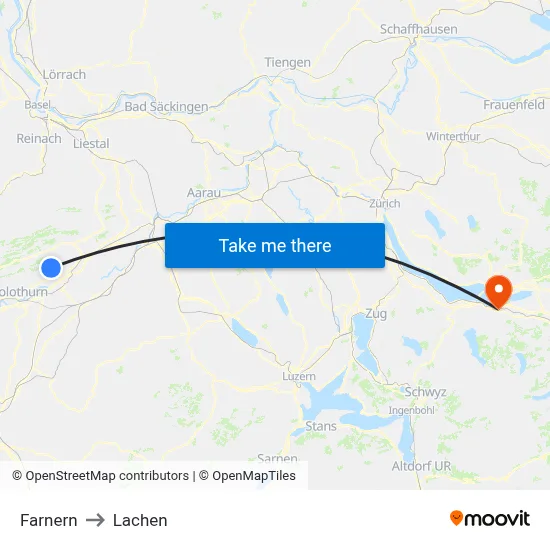 Farnern to Lachen map