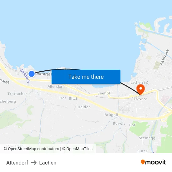 Altendorf to Lachen map