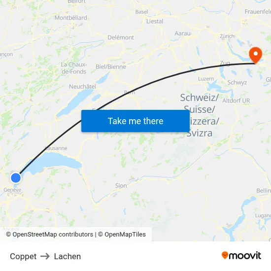 Coppet to Lachen map
