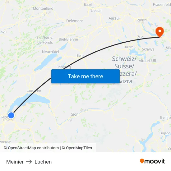 Meinier to Lachen map