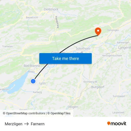 Merzligen to Farnern map