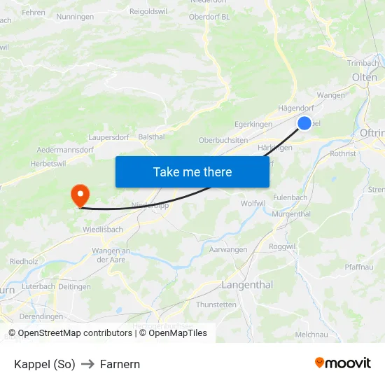 Kappel (So) to Farnern map