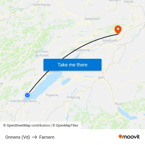 Onnens (Vd) to Farnern map
