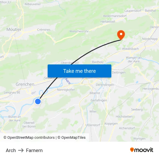 Arch to Farnern map