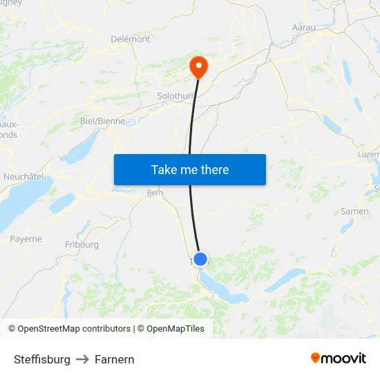 Steffisburg to Farnern map