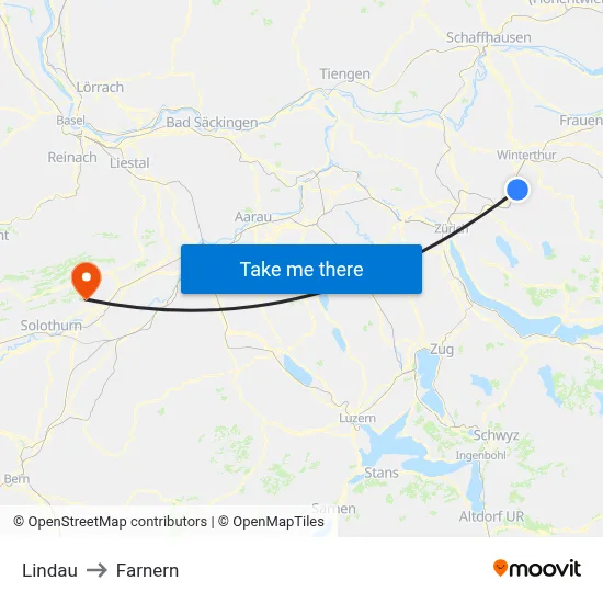 Lindau to Farnern map