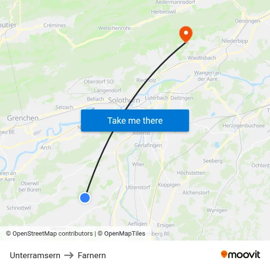 Unterramsern to Farnern map