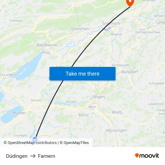 Düdingen to Farnern map