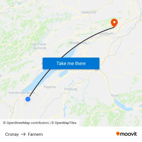 Cronay to Farnern map