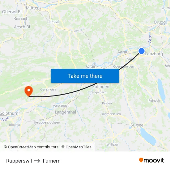Rupperswil to Farnern map