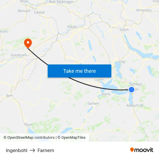 Ingenbohl to Farnern map