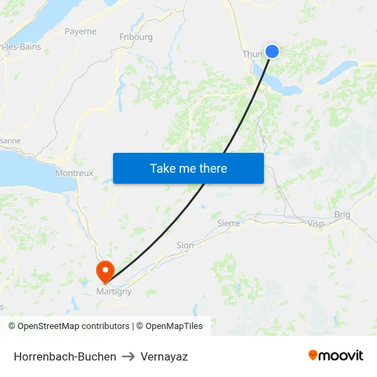 Horrenbach-Buchen to Vernayaz map