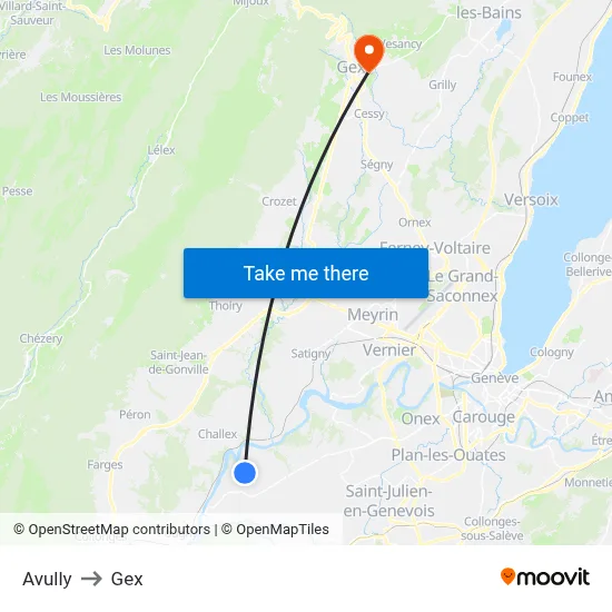 Avully to Gex map