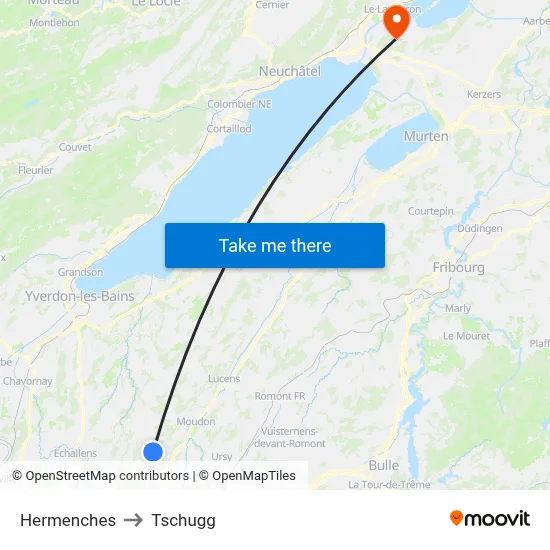 Hermenches to Tschugg map