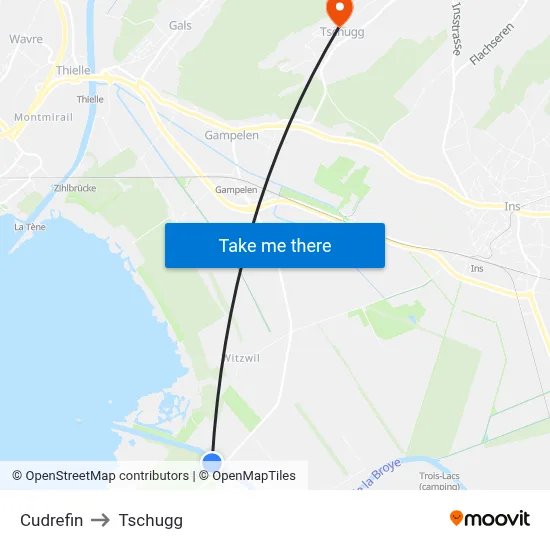 Cudrefin to Tschugg map