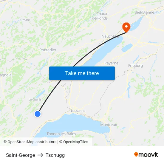 Saint-George to Tschugg map