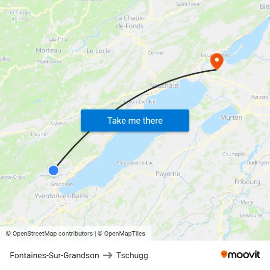 Fontaines-Sur-Grandson to Tschugg map