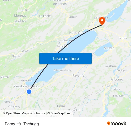 Pomy to Tschugg map